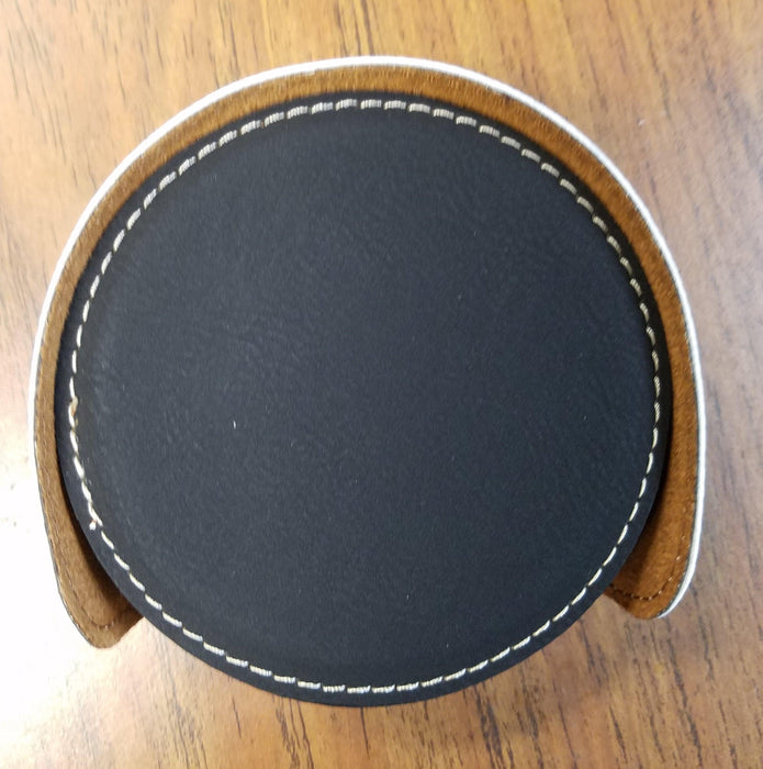 Custom Engraved Leather Coaster Set - Matworks