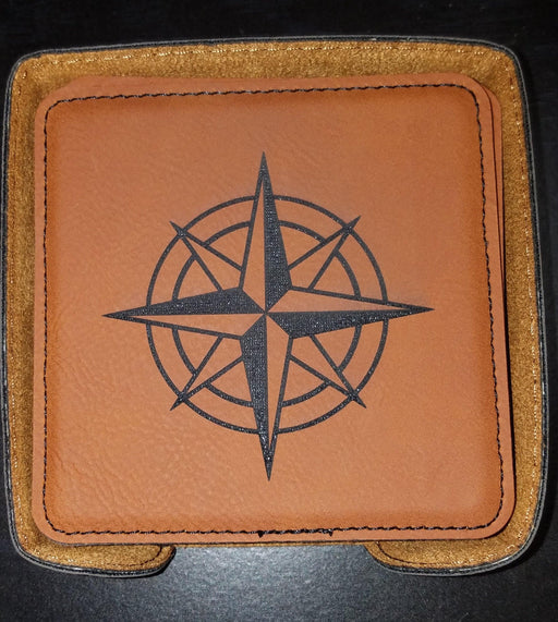 Custom Engraved Leather Coaster Set - Matworks