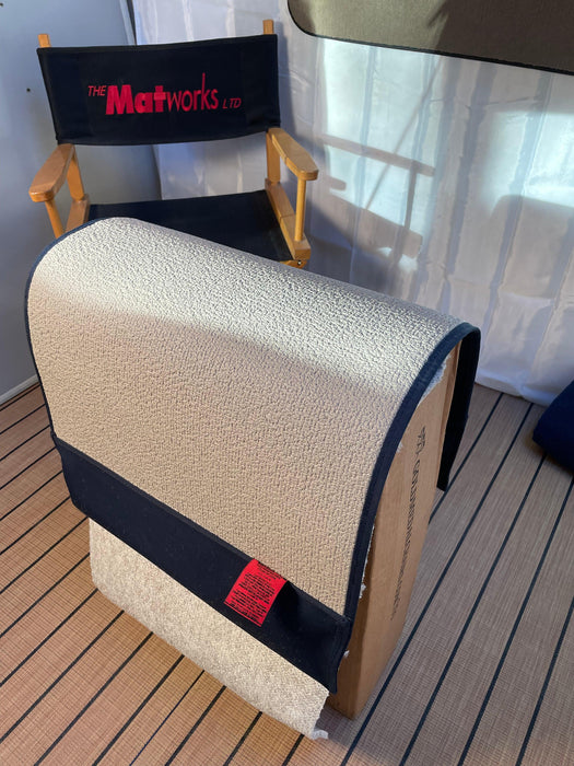 Flash Sale! 20"W X 36"L "Welcome Aboard" Canvas (Sunbrella) Gunwale Marine Mat - Matworks