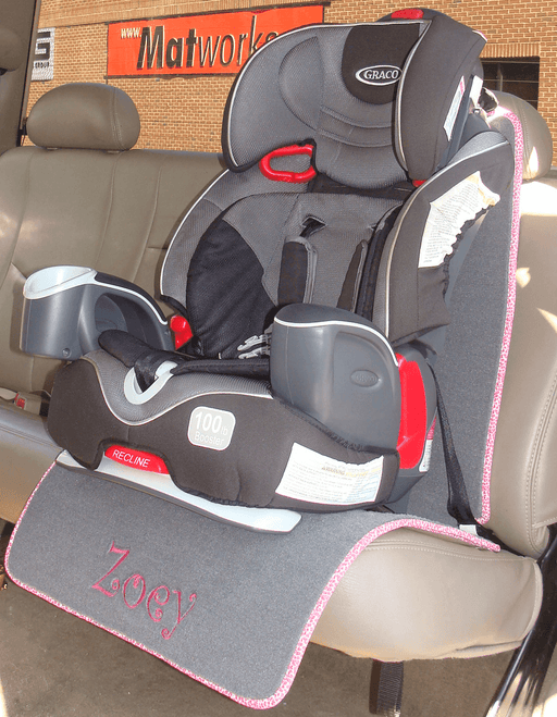 Personalized Auto Seat Protector for Child / Baby Seat - Full Length - Matworks