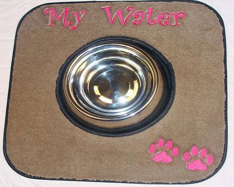 Personalized Pet Food Mat w/ Single Bowl - Matworks