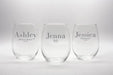 Strahl Engraved Acrylic Wine Glasses- Stemless-Set of 4 - Matworks