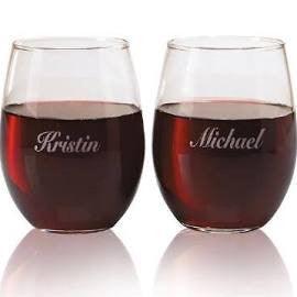 Strahl Engraved Acrylic Wine Glasses- Stemless-Set of 4 - Matworks